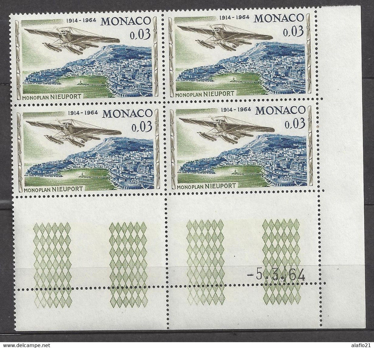 MONACO N° 639 - RALLYE AERIEN - Bloc De 4 COIN DATE - NEUF ** - 5/3/64 - Ungebraucht