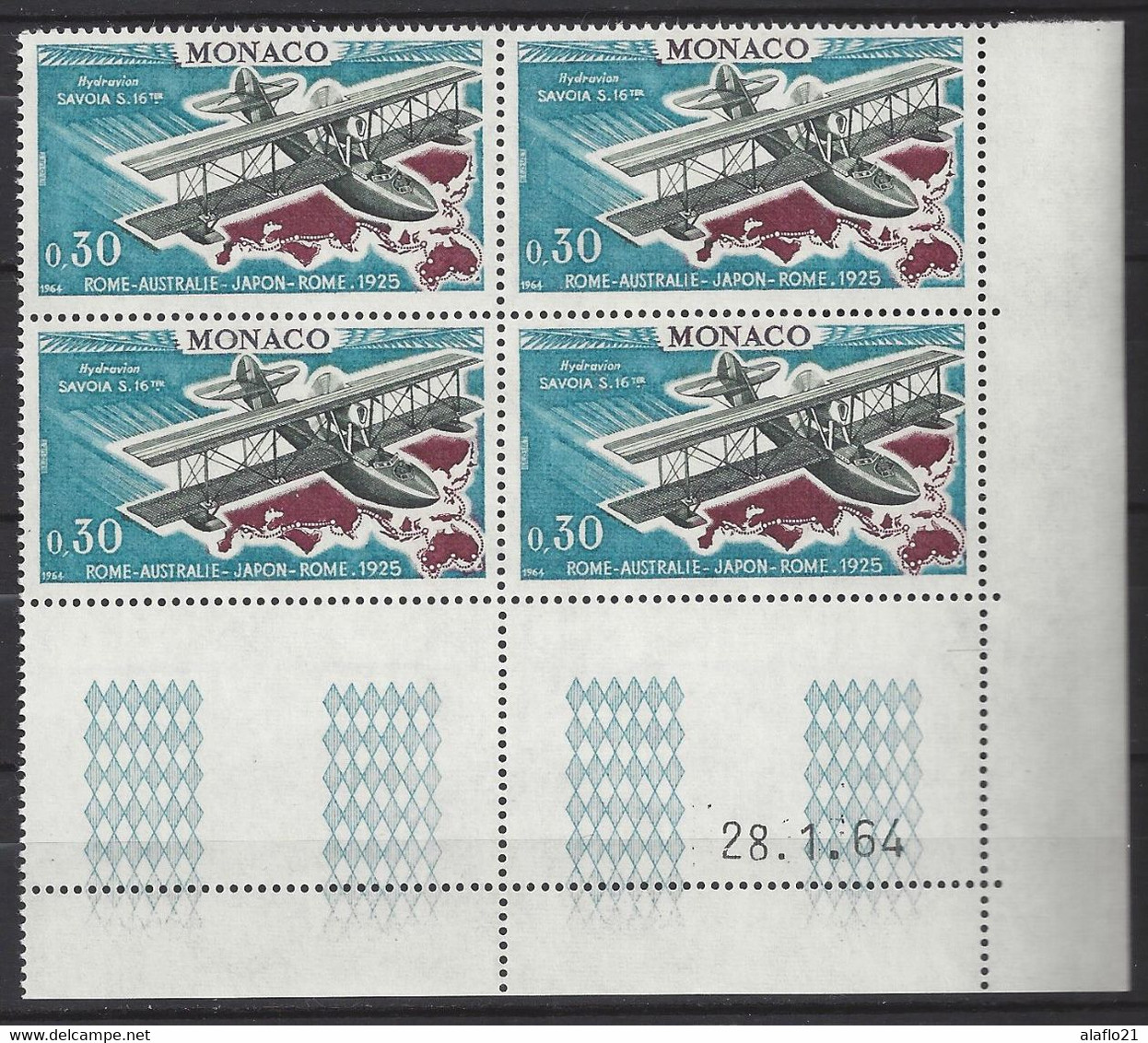 MONACO N° 646 - RALLYE AERIEN - Bloc De 4 COIN DATE - NEUF SANS CHARNIERE - 28/1/64 - Ungebraucht