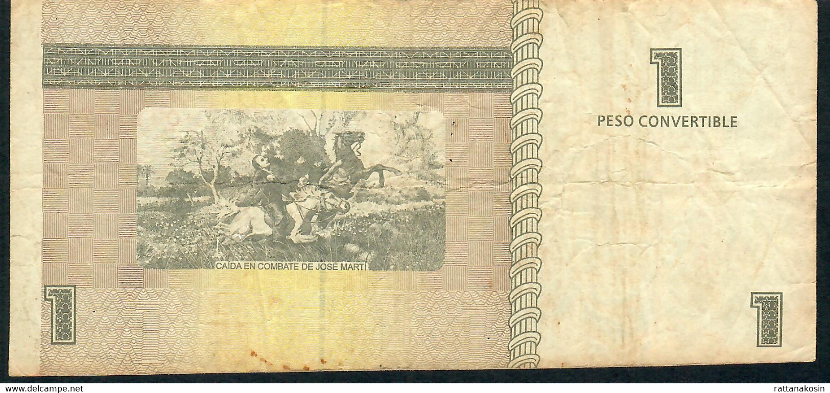 CUBA PFX46b 1PESO CONVERTIBLE  2007 #AC21  FINE  FOLDS NO P.h. - Cuba