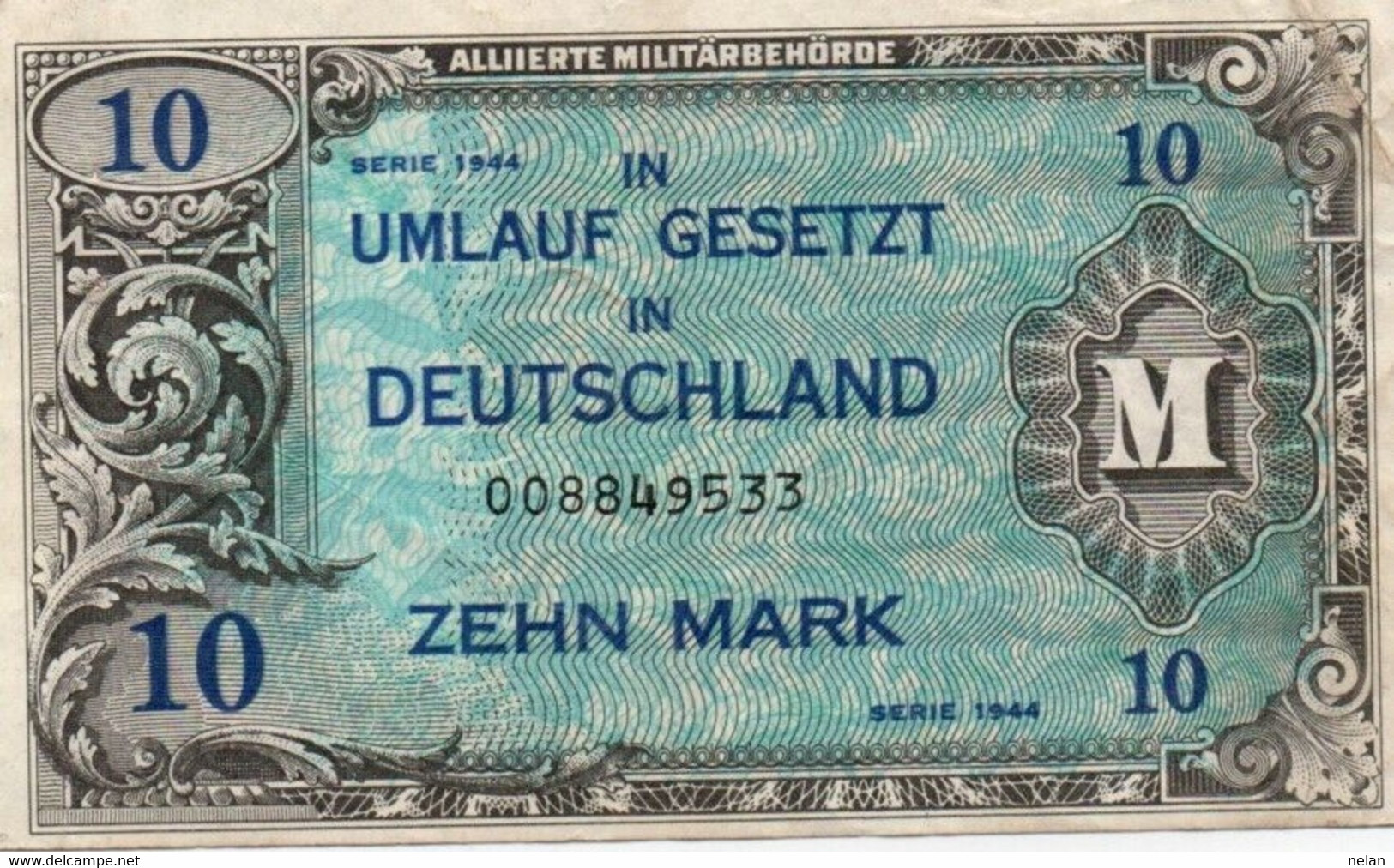 GERMANY - 5 MARK 1944  -Wor:P-194a, Ros:R-203a  VF - 10 Mark