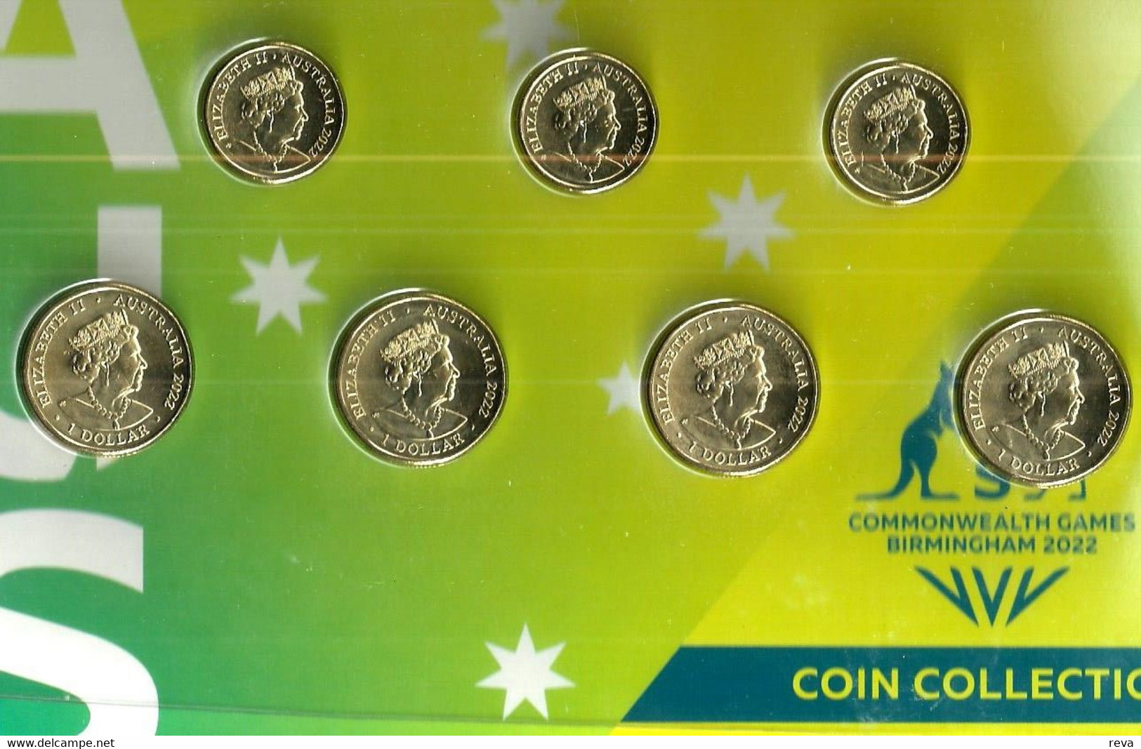 AUSTRALIA SET 4 X $1 & 3 X $2 BIRMINGHAM UK GAMES 2022 UNC SET OF 5 COLORED SPORT 1 YEAR READ DESCRIPTION CAREFULLY !!! - Mint Sets & Proof Sets