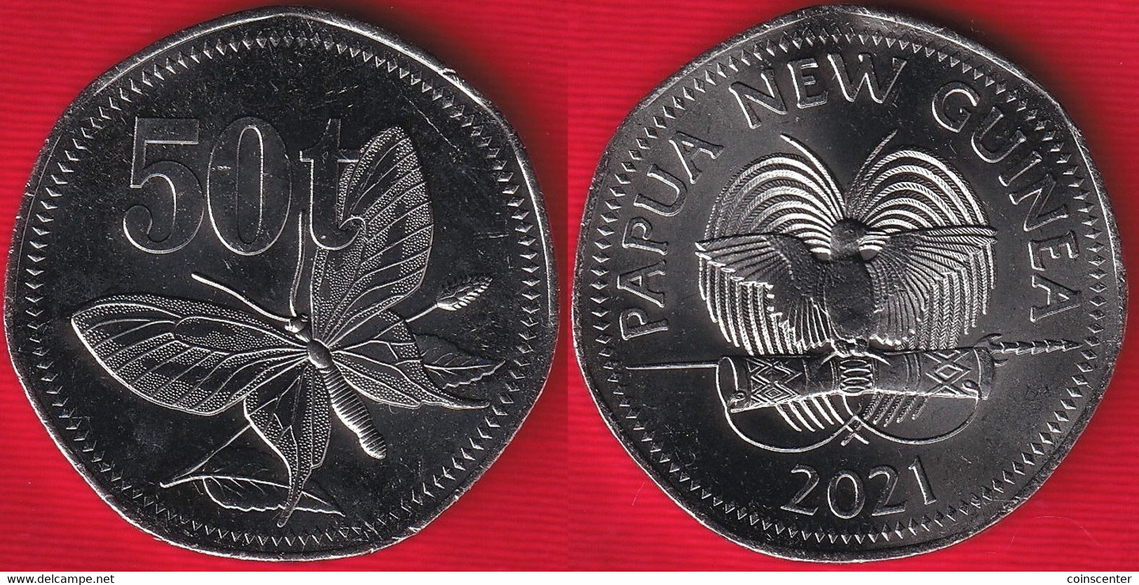 Papua New Guinea 50 Toea 2021 "Butterfly" UNC - Papua New Guinea