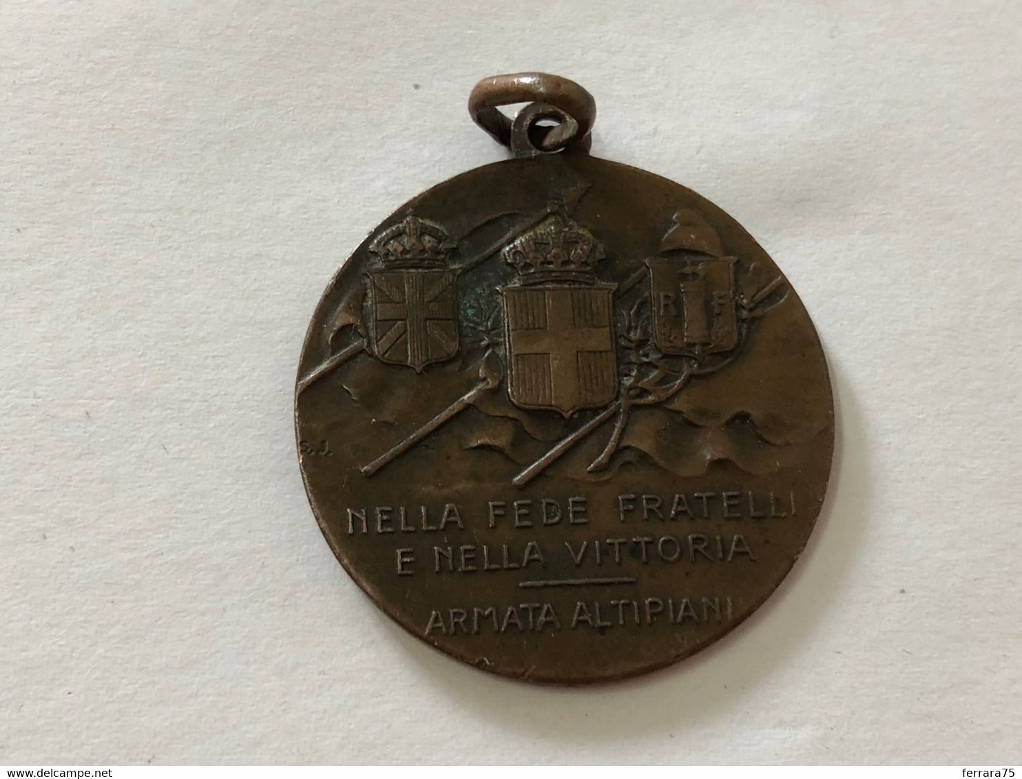 WW1 MEDAGLIA  ARMATA ALTIPIANI NELLA FEDE FRATELLI E NELLA VITTORIA 1918, - Autres & Non Classés