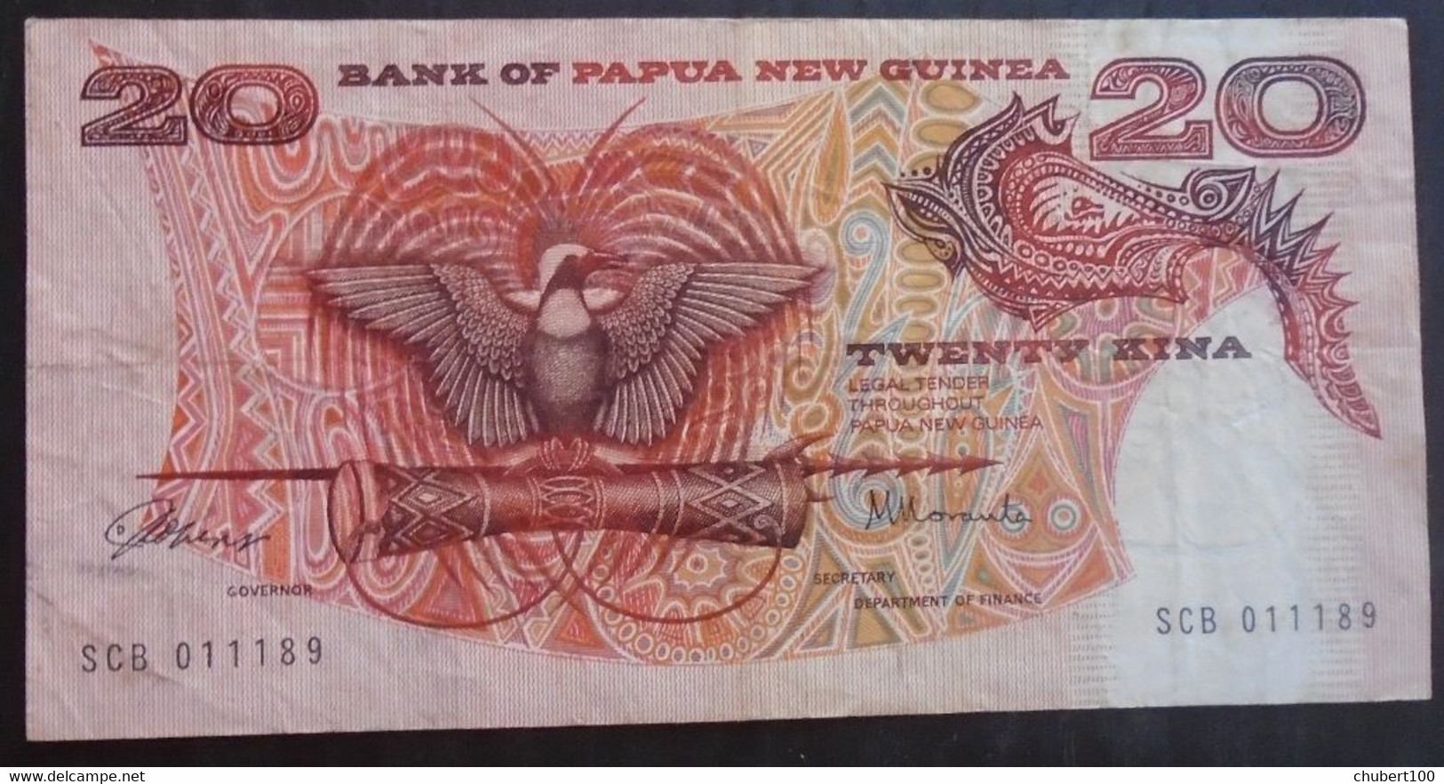 PAPUA ,  P 4,   20 Kina  , ND 1977 ,  VF , RARE: The Only One On Delcampe - Papouasie-Nouvelle-Guinée