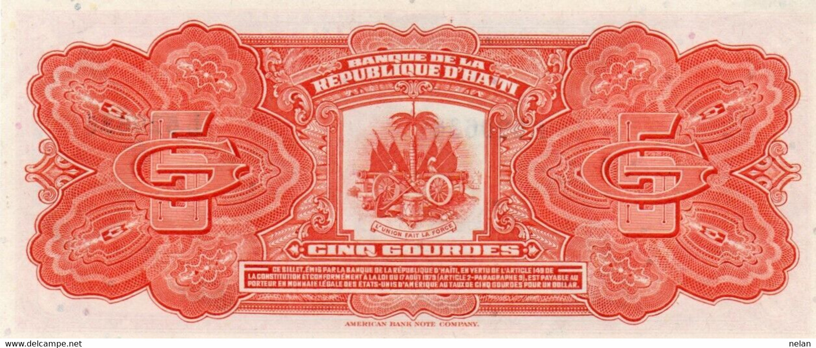 HAITI 5 GOURDES 1980  - AUNC+QUNC   P-232a.2 - Haiti