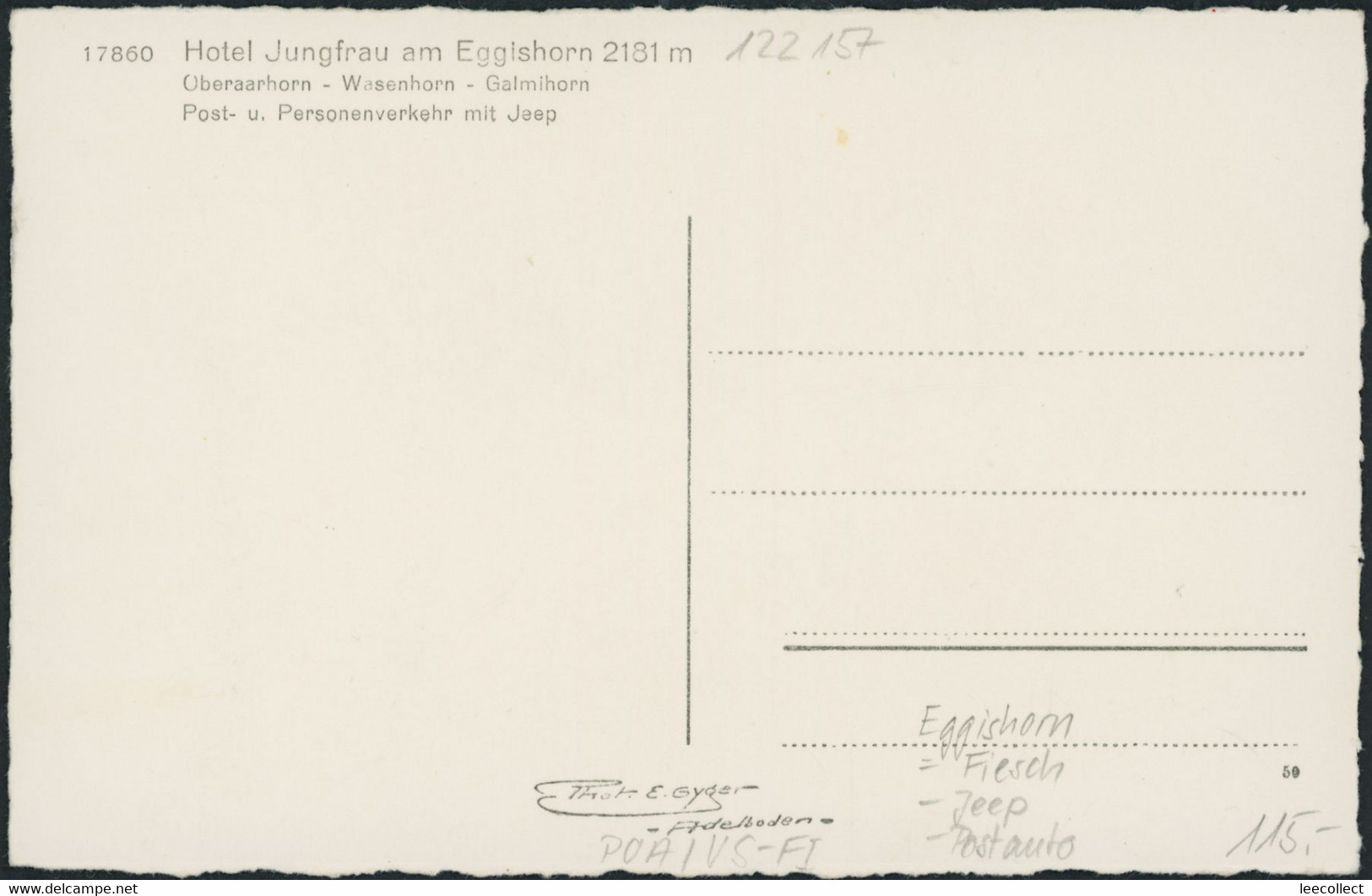 Suisse - VS Eggishorn - Postauto - Jeep - Fiesch - Fiesch