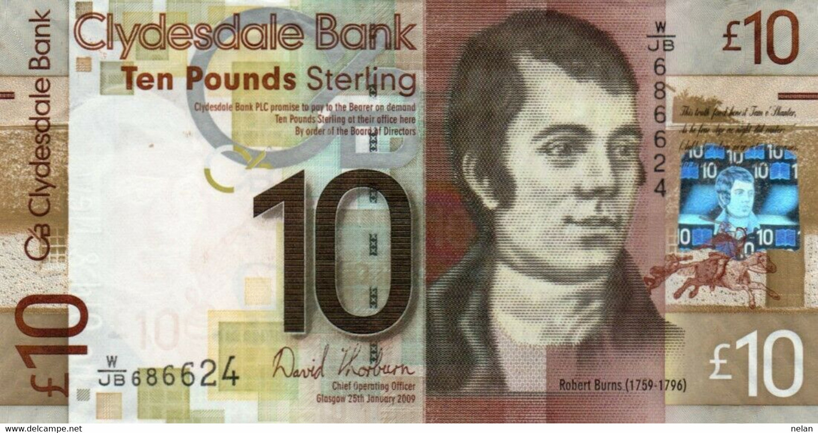 Bank Of Scotland  - SCOTLAND-TEN  POUNDS STERLING  2009  AUNC++ P-229 - 10 Pounds