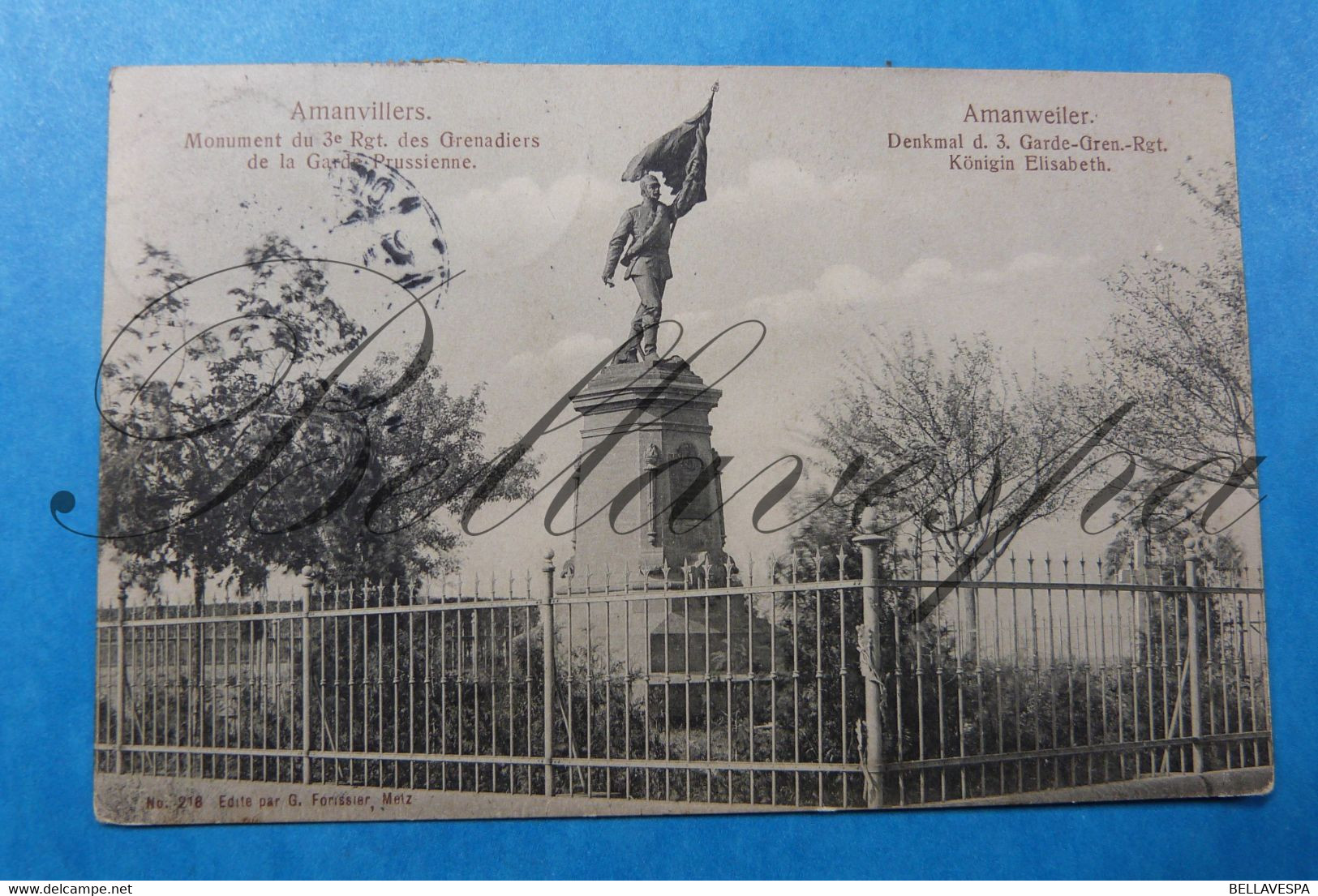 Amanvillers Monument Denkmal 3 E Regiment Grenadiers Garde Prussienne. Königin Elisabeth.  27-10-1912 - Monumentos A Los Caídos