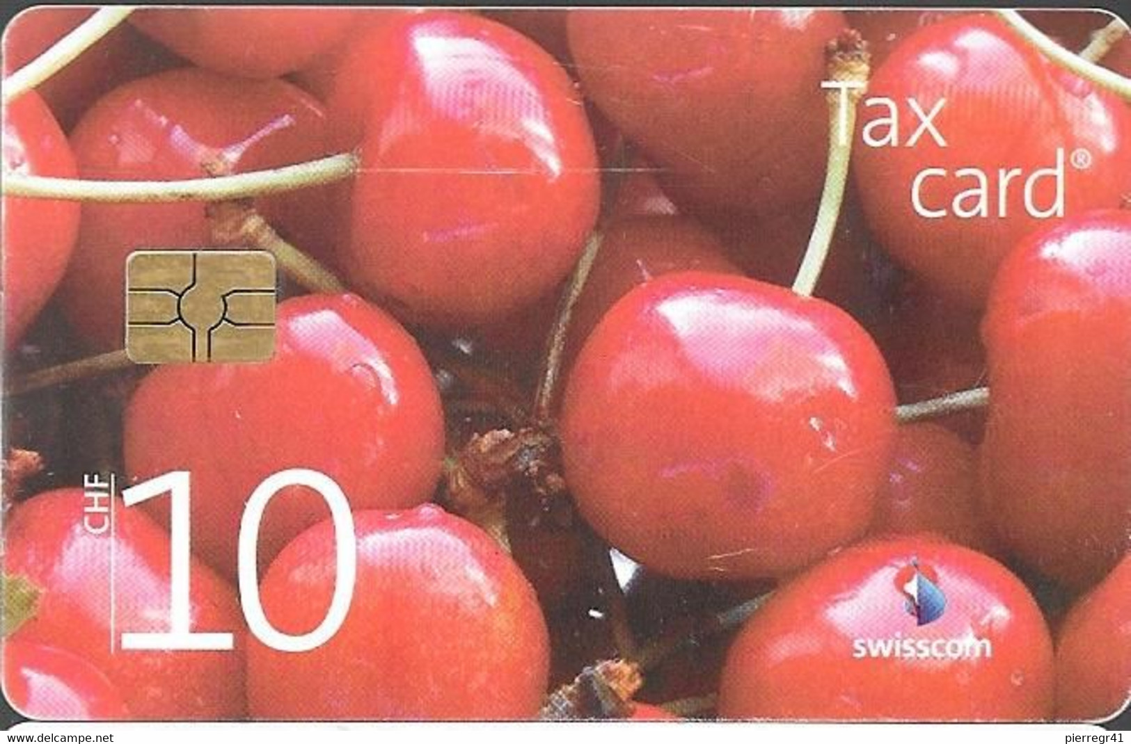 -CARTE-PUCE-SUISSE01-2002-10-FRUITS SUISSE-CERISES-T BE-RARE - Alimentación