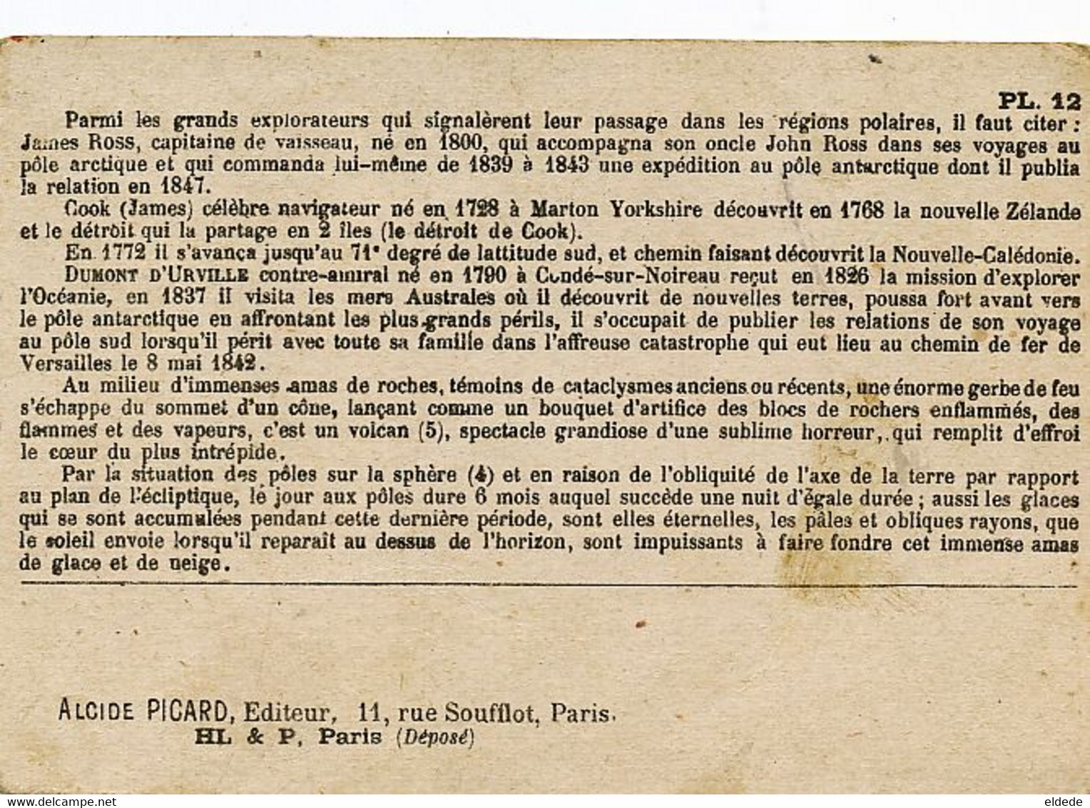 Polar Expeditions Chromo James Ross , James Cook , Dumont D' Urville Né Condé Noireau Antarctique - TAAF : Territori Francesi Meridionali