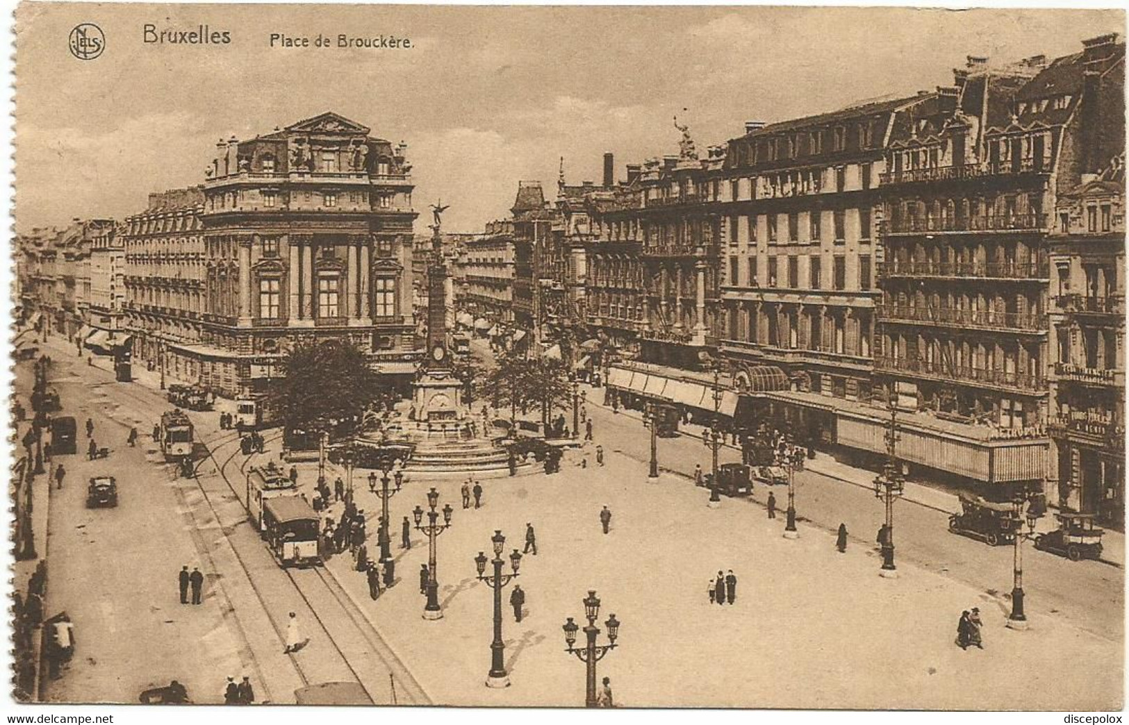 AC598 Bruxelles - Place De Brouckere - Tram / Viaggiata 1928 - Transport Urbain En Surface