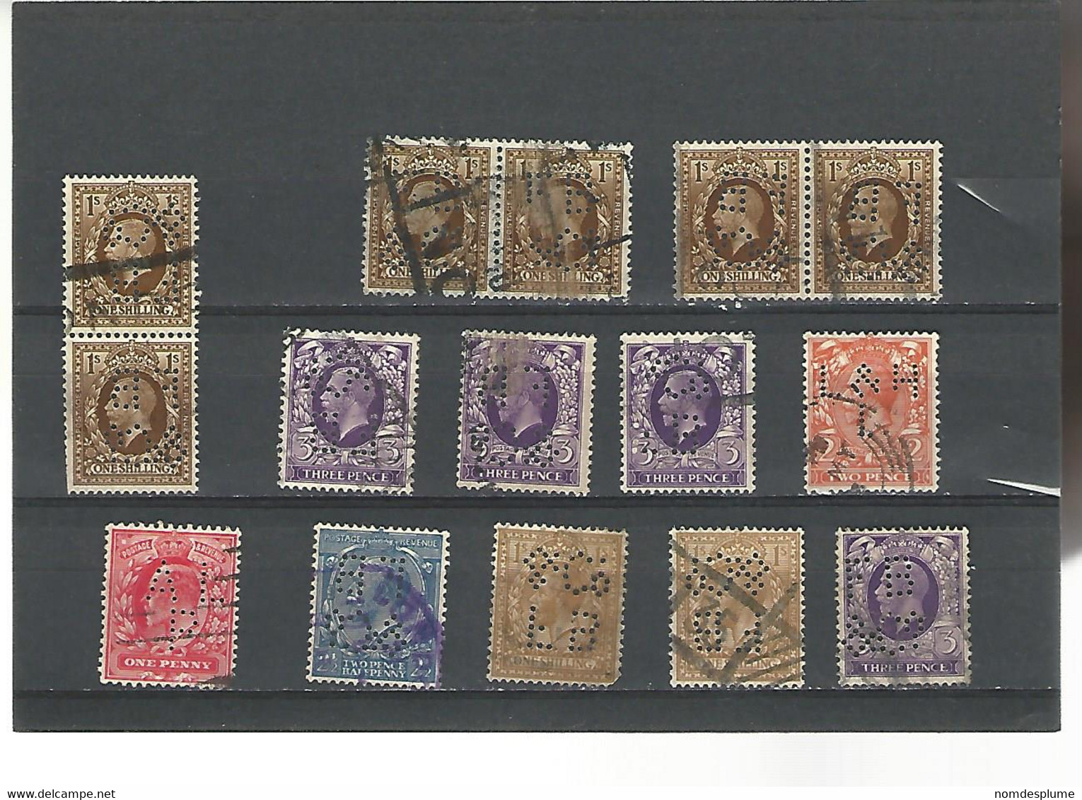 55587 ) Collection Great Britain King  Postmark Perfin - Collections