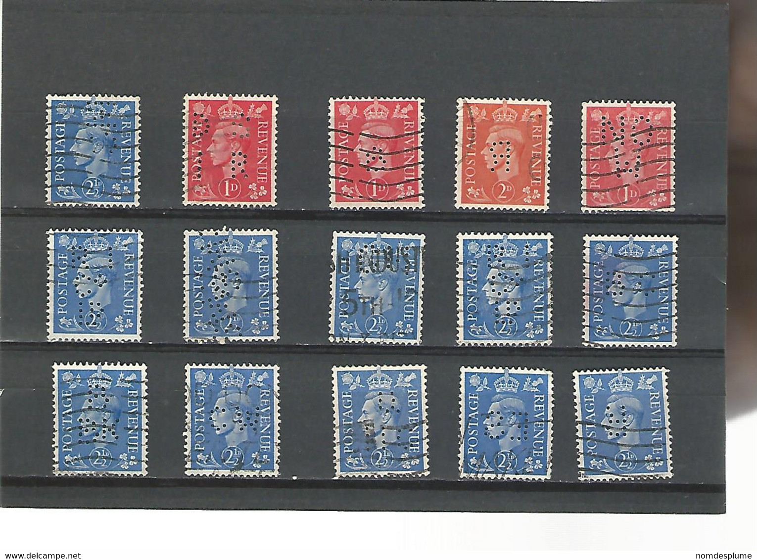 55595 ) Collection Great Britain King   Postmark Perfin - Collections