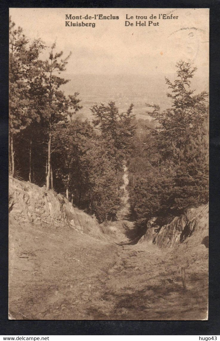 (RECTO / VERSO) MONT DE L' ENCLUS - LE TROU DE L' ENFER - BEAU TIMBRE ET CACHET - CPA - Kluisbergen