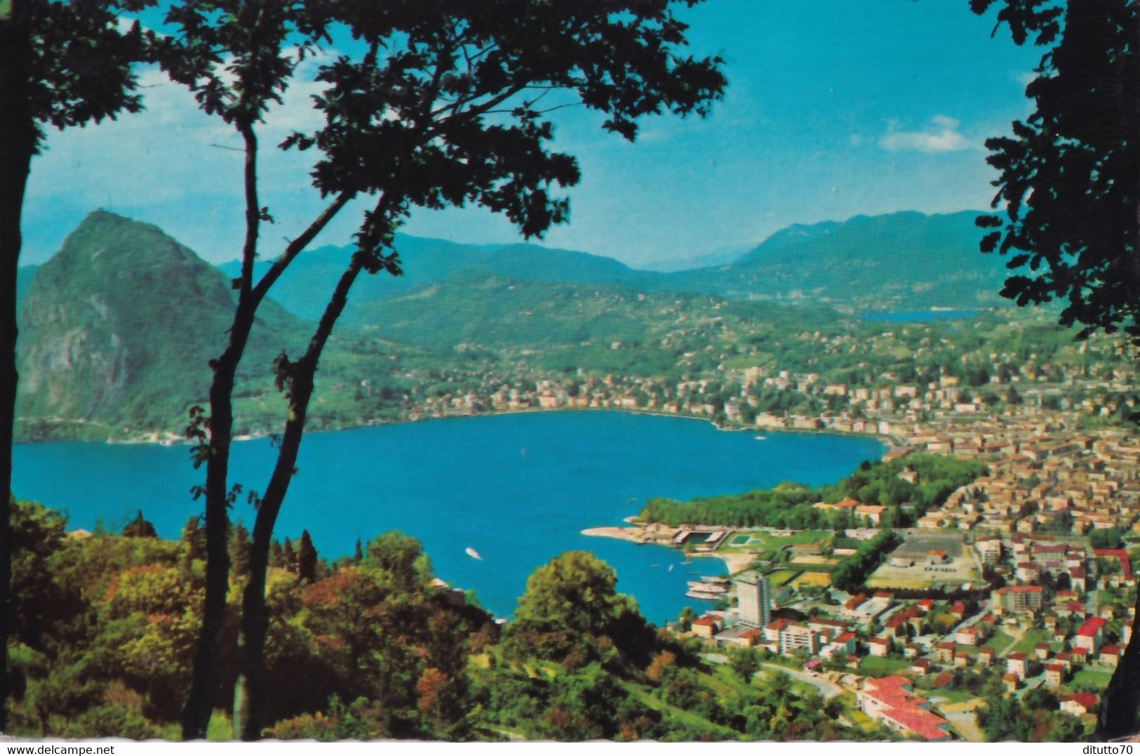 Lugano - Castagnola - Panorama Col Monte S.salvatore - Formato Piccolo Viaggiata – FE170 - Agno