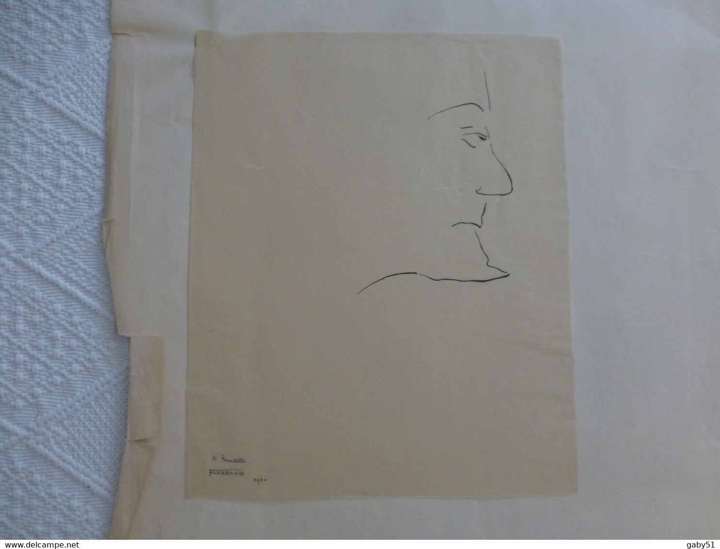 FLORDAVID Jean Marais ? Encre De Chine Originale, Signée Et Datée De 1949 ; G 03 - Drawings