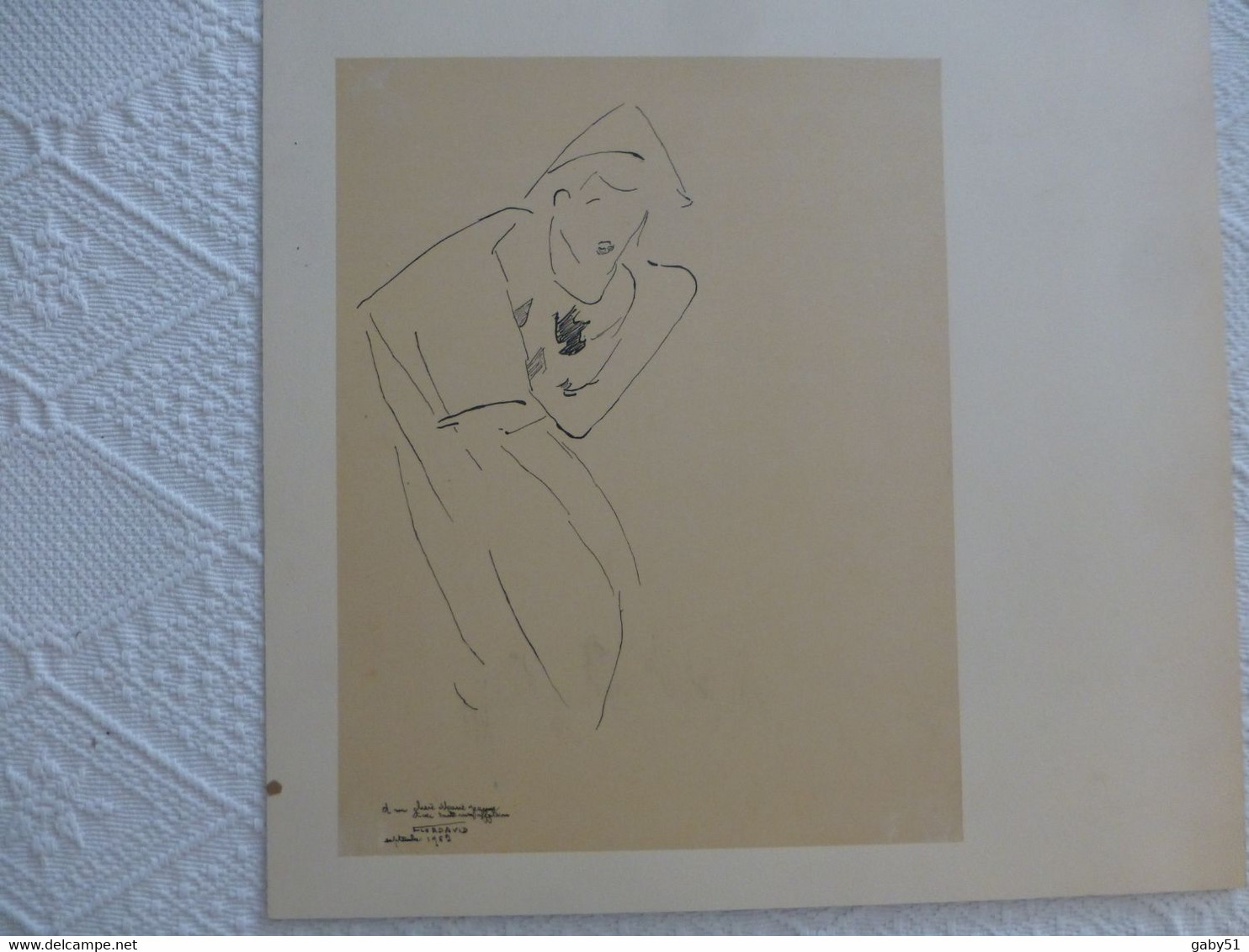 FLORDAVID Dessin Original Gilles Segal Dans Arlequin, Théâtre Sarah-Bernardt, 1952 RARE ; G 03 - Dessins