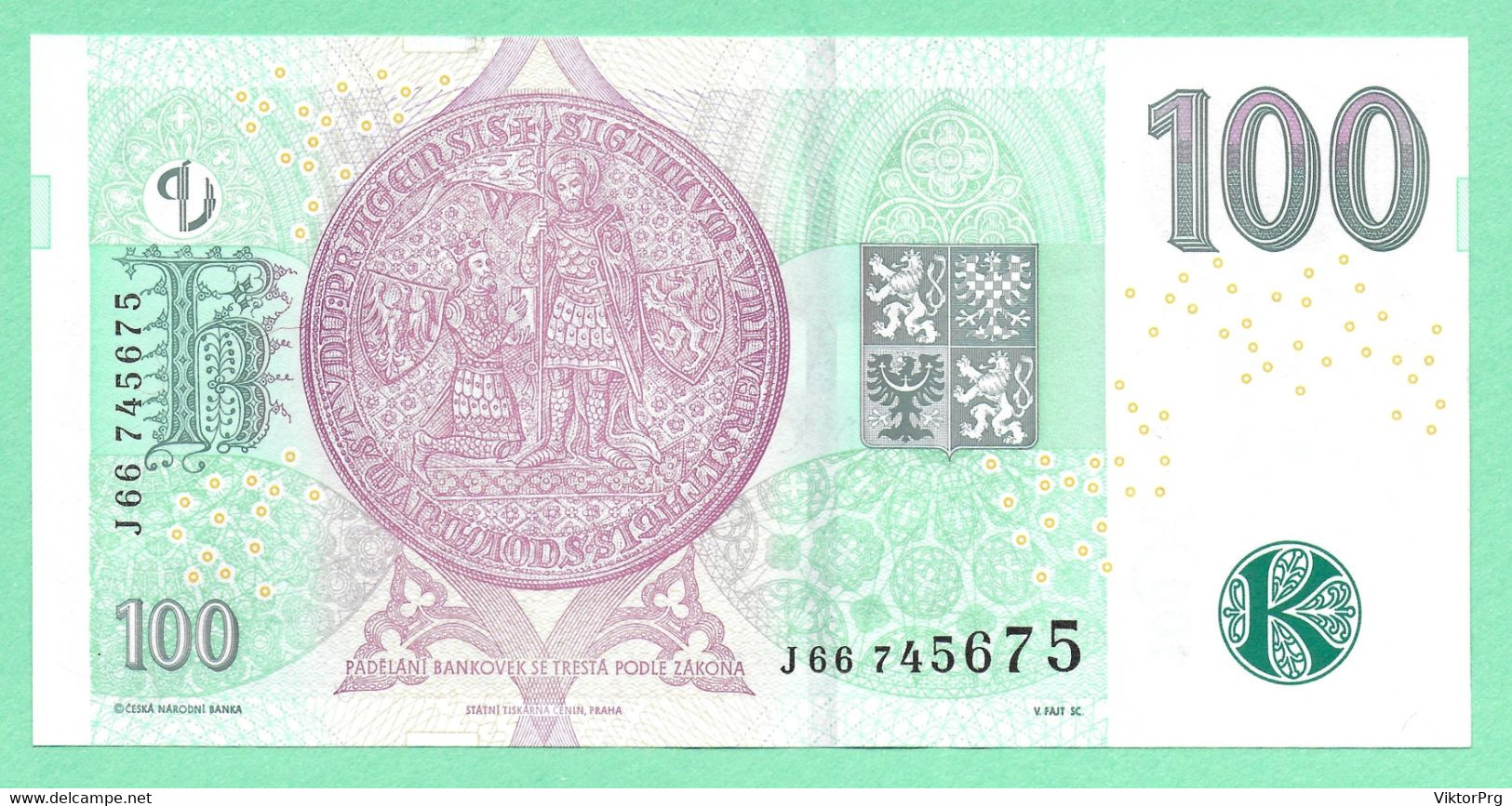 Czech Republic 100 Korun 2018 P18 AUNC - Repubblica Ceca