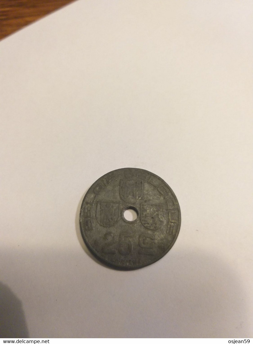 25 Centime Léopold III . Année 1942. - 25 Cent