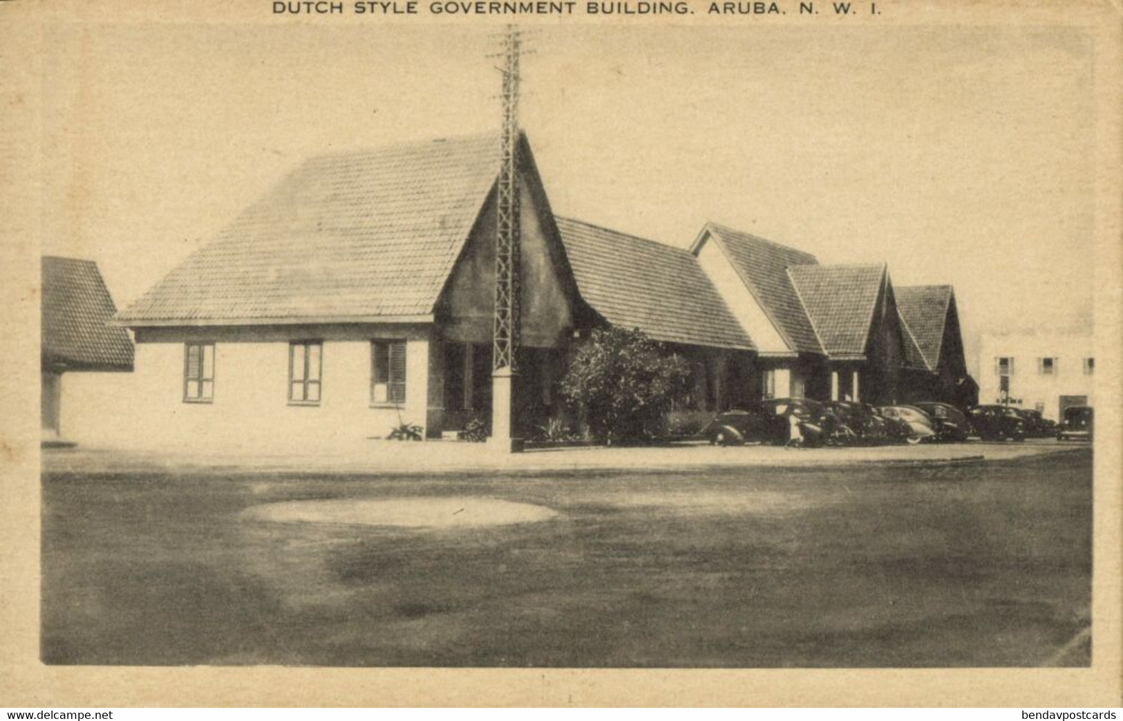 Aruba, N.W.I., Dutch Style Government Building (1940s) Postcard - Aruba