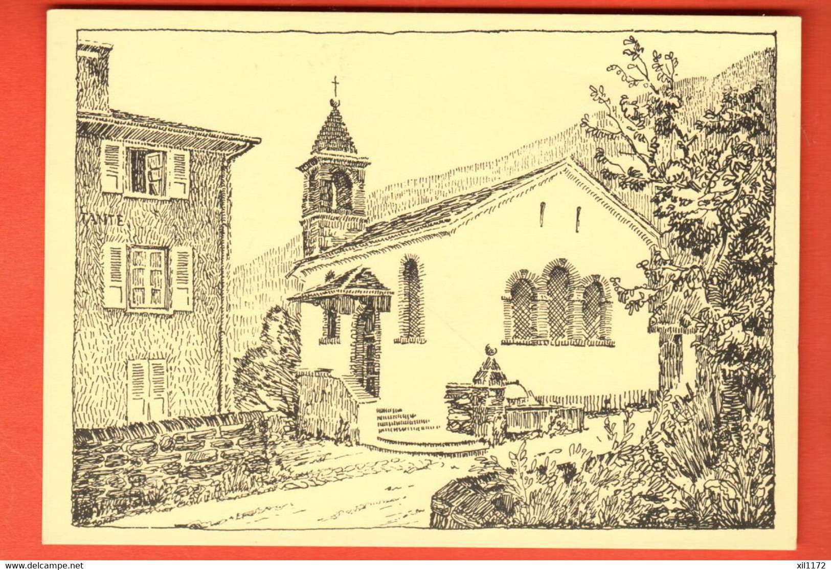 ZRF-02 Saxon Chapelle Protestante Et Ancienne école.  Dessin   NC GF - Saxon