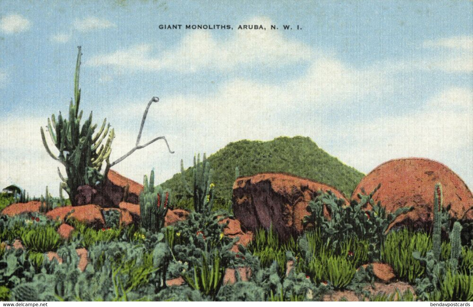 Aruba, N.W.I., Giant Monoliths (1940s) Postcard - Aruba