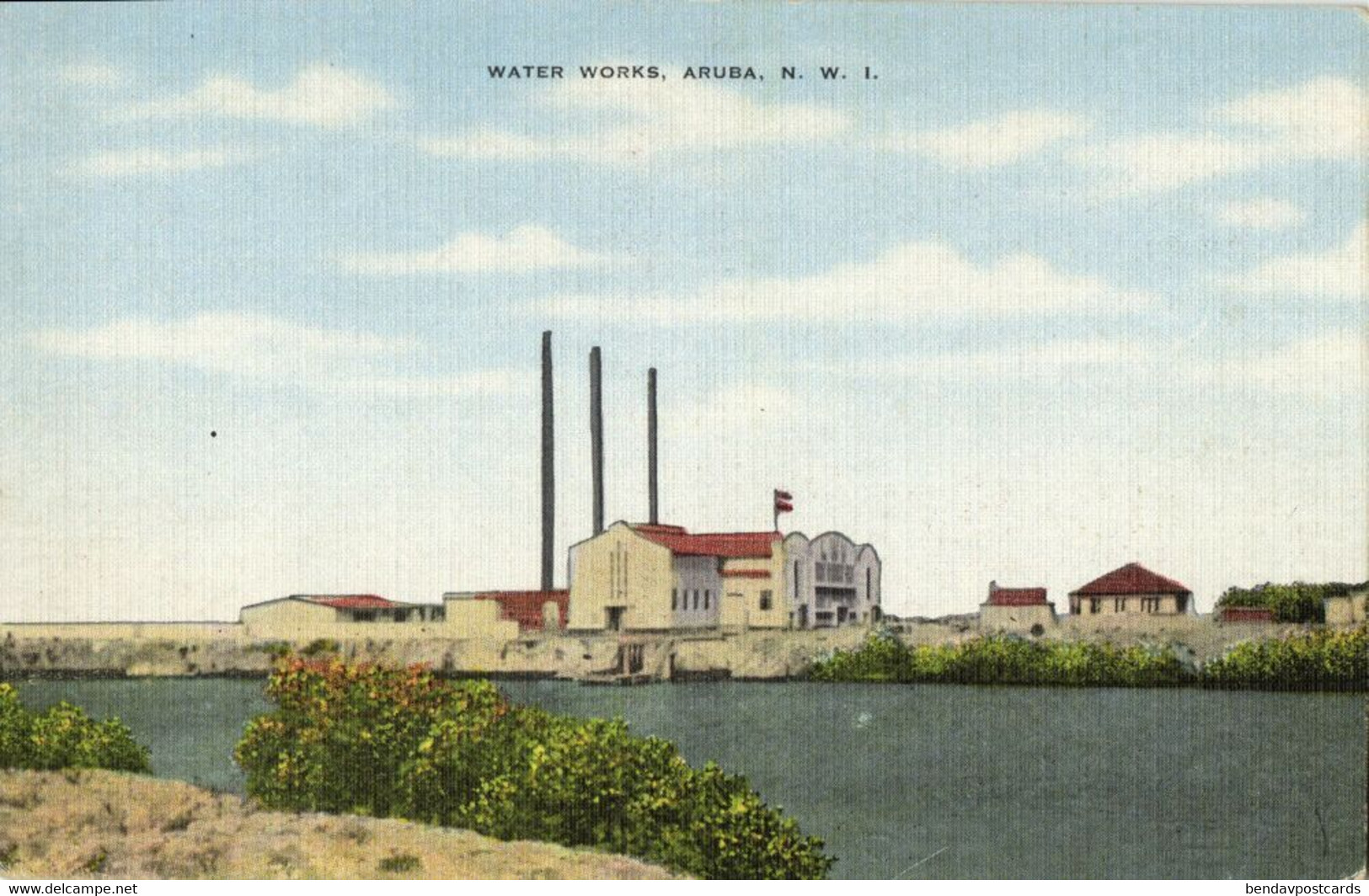 Aruba, N.W.I., Waterworks (1940s) Postcard - Aruba