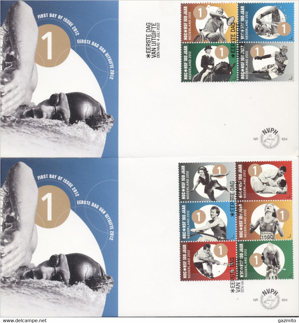 Netherland 2012, Olympic Games In London, Tennis, Handicap, Swimming, Judo, Hokey, Cycling, Horse Race, 2FDC - Handisport