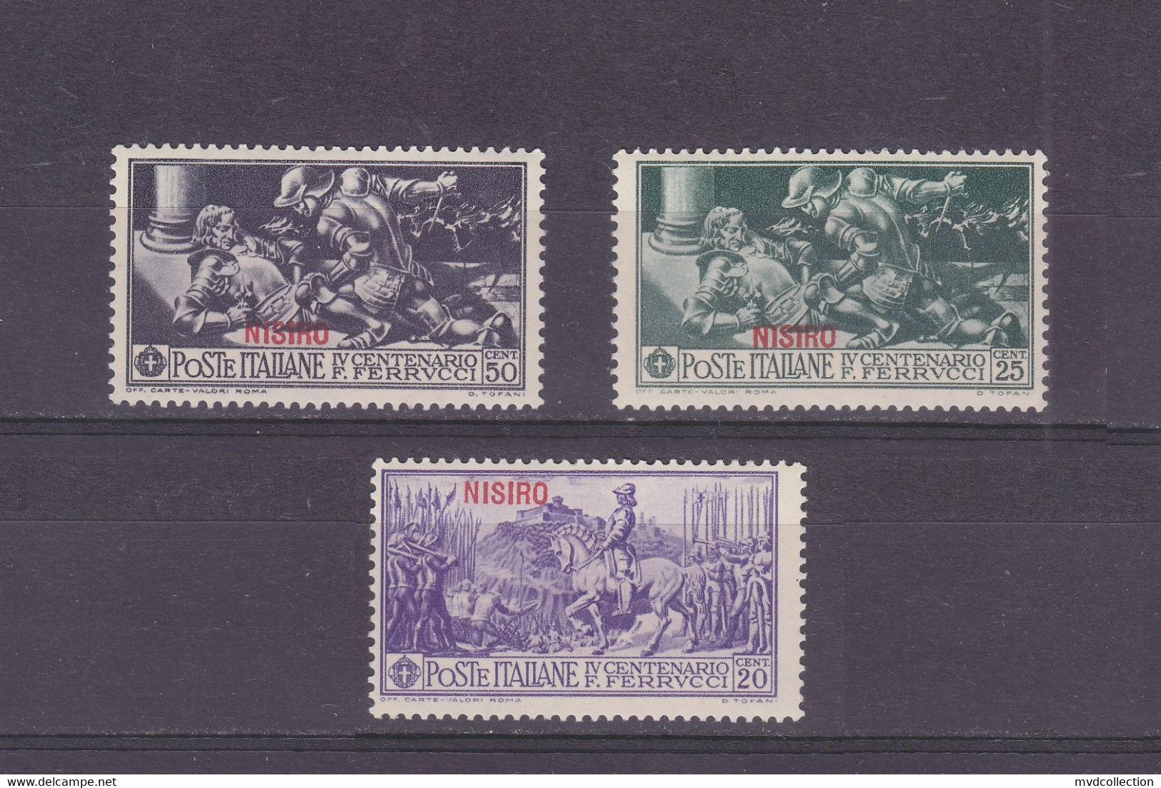 ITALY Lot CENTENARIO FERRUCCI Stamps Overprinted NISIRO 1930 VF MH Original Gum - Ägäis (Nisiro)
