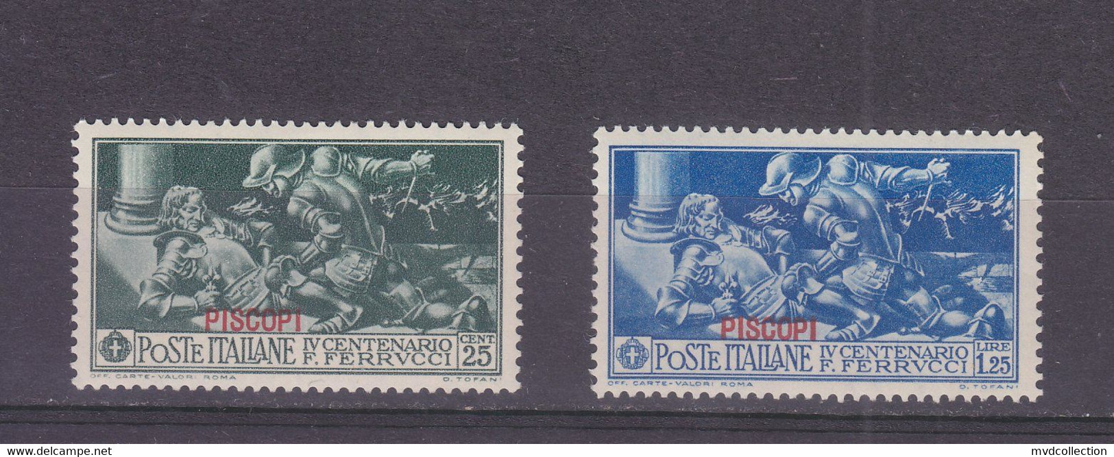 ITALY Lot CENTENARIO FERRUCCI Stamps Overprinted PISCOPI 1930 VF MH Original Gum - Aegean (Piscopi)