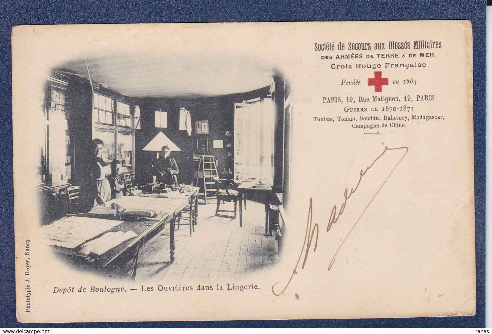 CPA [92] Hauts De Seine > Boulogne Billancourt Croix Rouge Red Cross Non Circulé Dos Non Séparé - Boulogne Billancourt