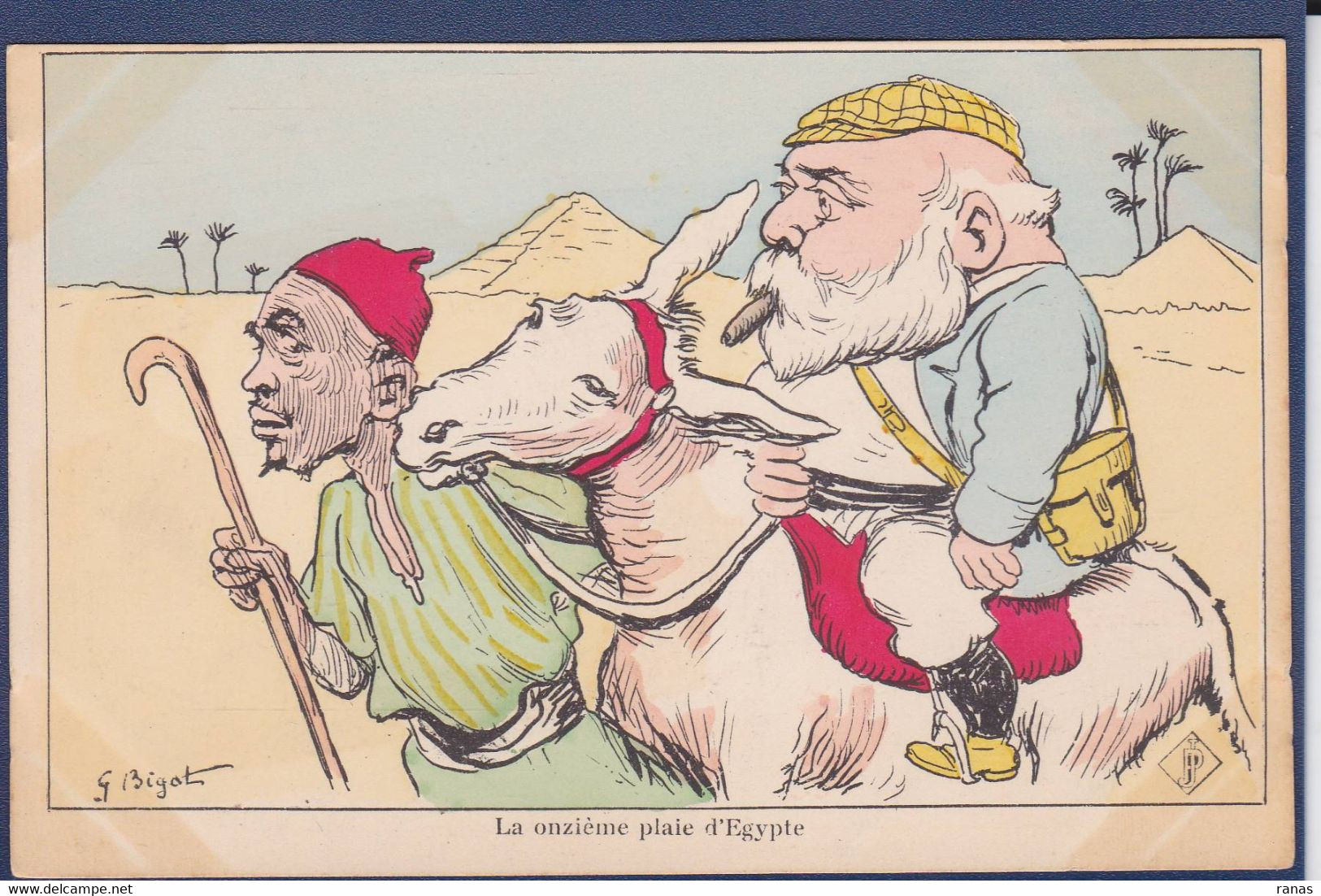 CPA Angleterre Royaume Uni Satirique Caricature Par Bigot Edouard VII Egypte Ane - Altri & Non Classificati