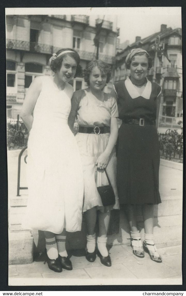 Photo Originale 13,5 X 8,5 Cm - 1932 - 3 Jeunes Filles à Heyst / Heist - Voir Scan - Persone Anonimi