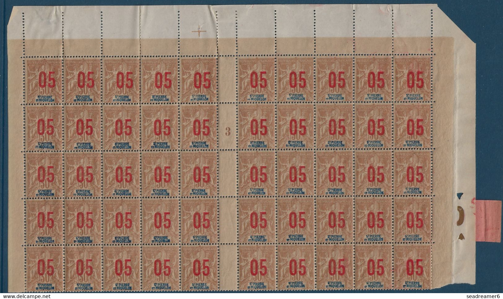Colonies Groupe St Pierre & Miquelon Feuille Interpanneau N°99/99Aa**/* Millésime 3 Avec Petites Variétés Sonette TTB - Unused Stamps
