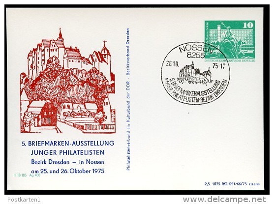 DDR PP16 D2/015 Privat-Postkarte SCHLOSS NOSSEN Sost.1975  NGK 4,00 € - Cartes Postales Privées - Oblitérées