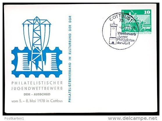 DDR PP16 D2/011 Privat-Postkarte ENERGIE-ÜBERLANDLEITUNG Cottbus Sost.1978 NGK 4,00 € - Cartes Postales Privées - Oblitérées