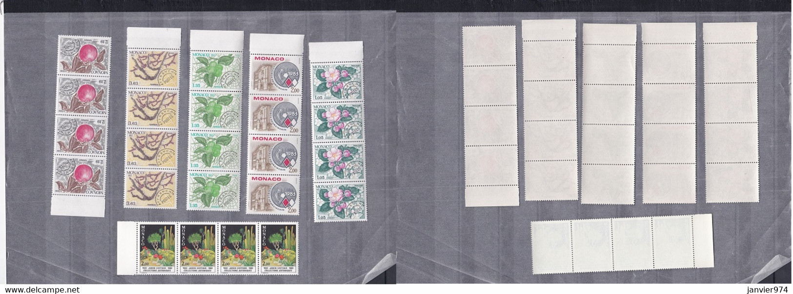 Monaco 1982 et 1983 . 100 timbres Neufs  sans trace de charnière , blocs , scans recto verso
