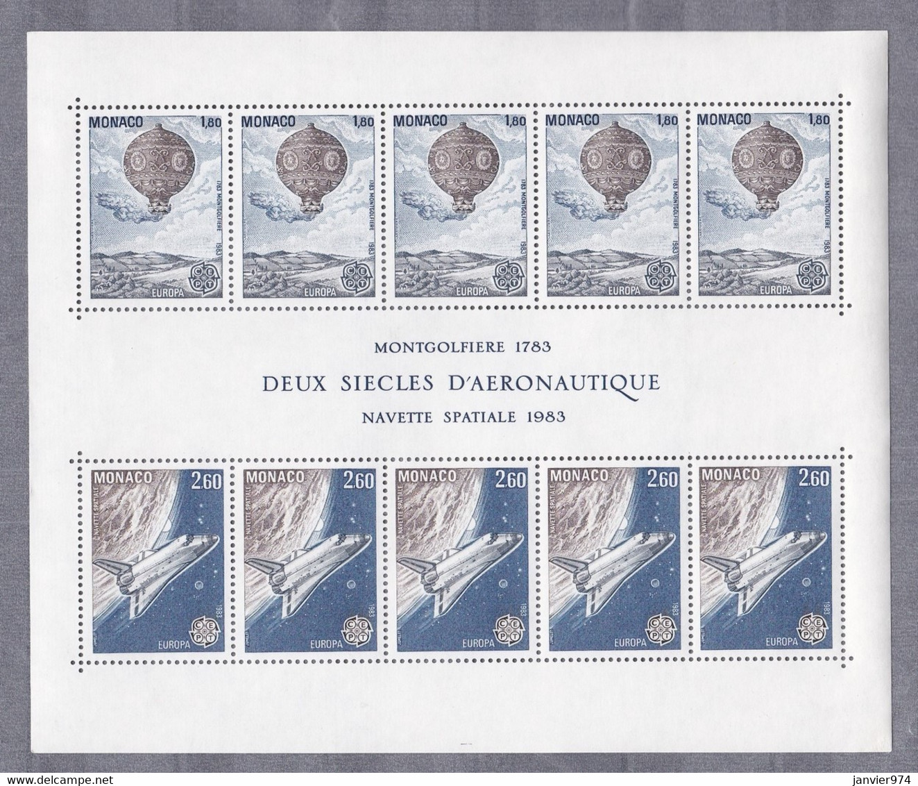 Monaco 1982 et 1983 . 100 timbres Neufs  sans trace de charnière , blocs , scans recto verso