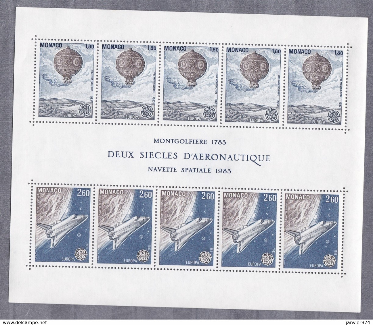 Monaco 1982 et 1983 . 100 timbres Neufs  sans trace de charnière , blocs , scans recto verso