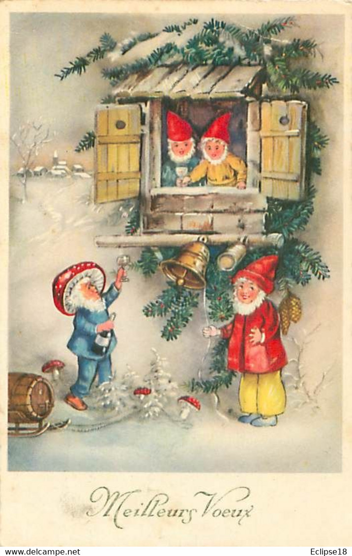 Bonne Année - Lutin Gnomes - Champignons    N 1976 - New Year