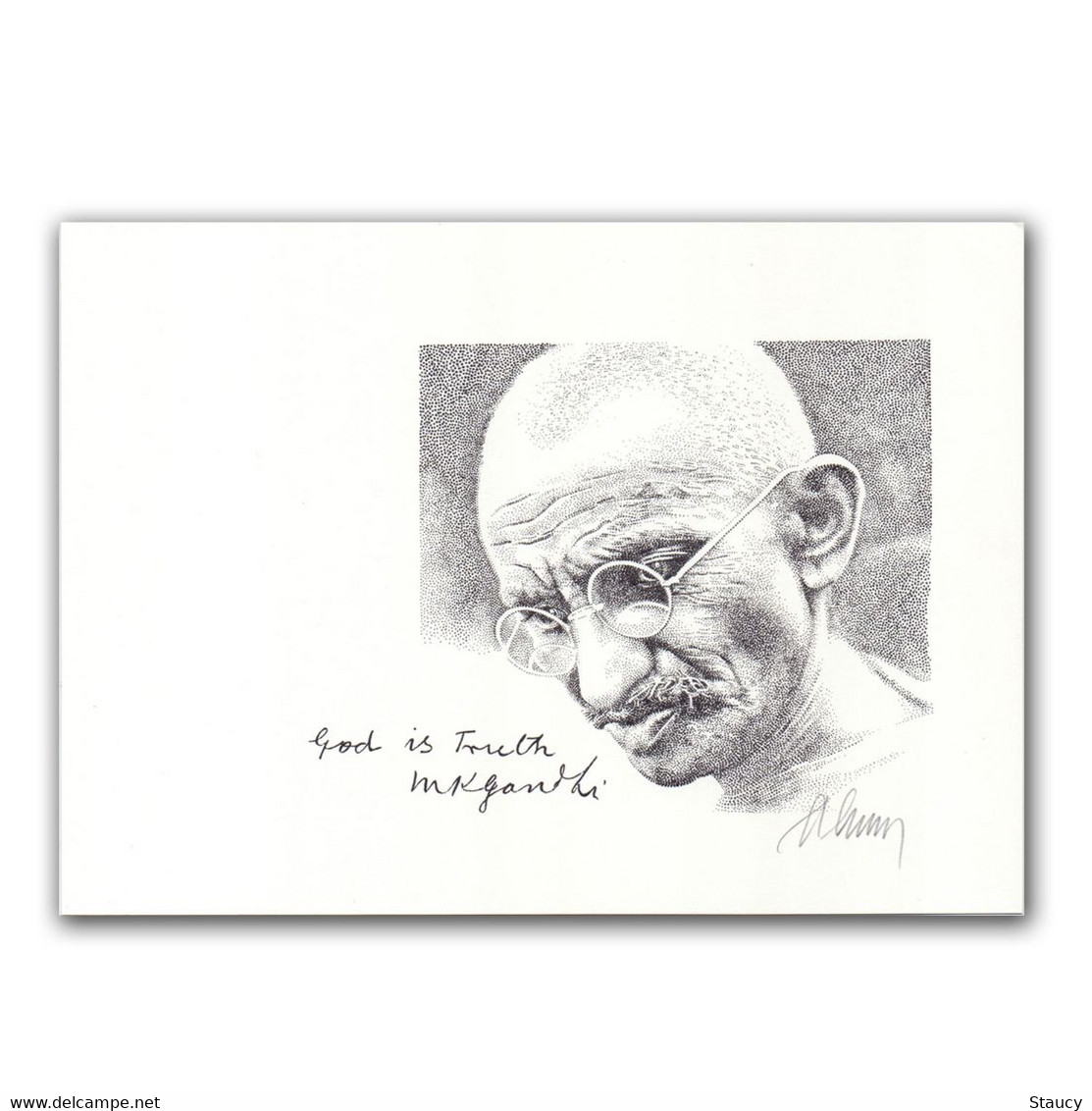 Monaco 2019 - 150th Birth Anniversary Of Mahatma Gandhi - Proof Signed By Artist With FDC Ex Rare 100% Original - Brieven En Documenten
