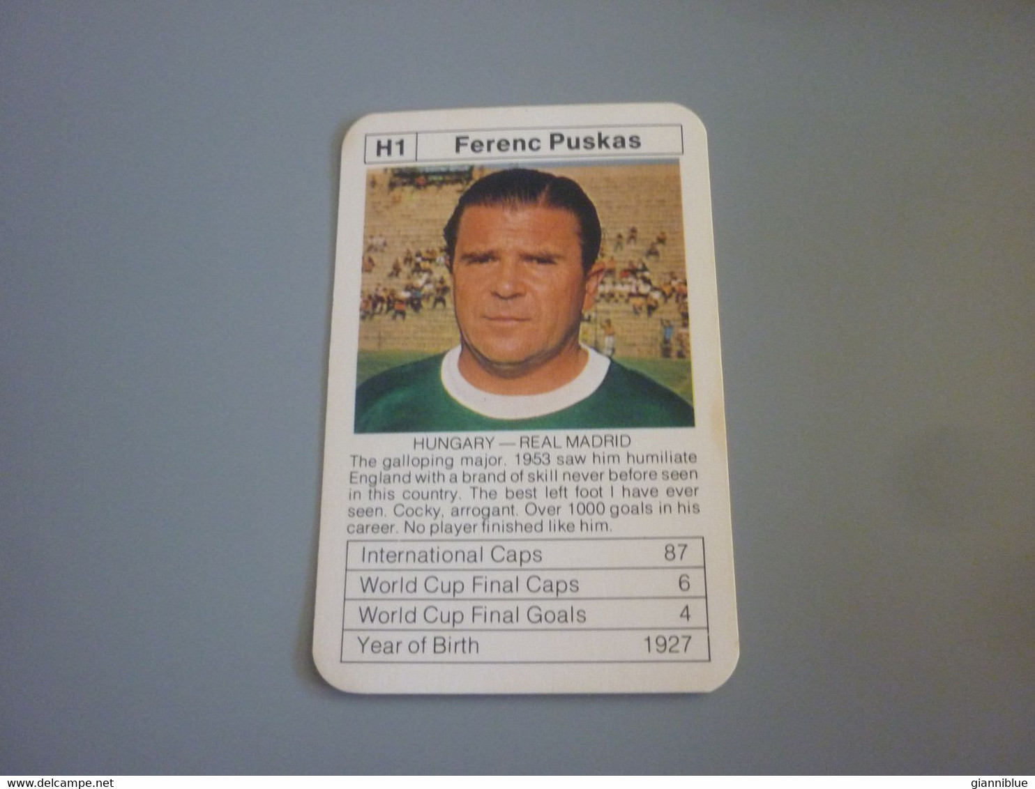 Trading Cards - Ferenc Puskas Real Madrid Hungary Hungarian Legend Football  Soccer Ace Sporting Aces old trading card