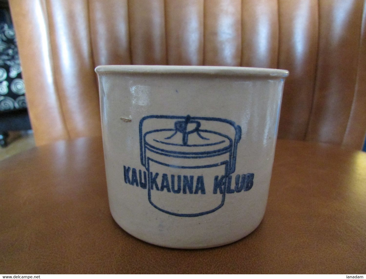 Vintage American Stoneware Cheese Jar  KAUKAUNA KLUB - Altri & Non Classificati