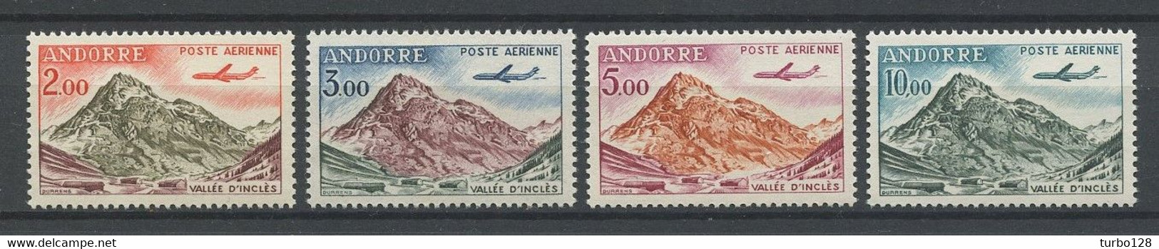 ANDORRE 1961 PA N° 5/8 Neufs MNH Superbes C 12 € Avions Planes Caravelle Vallée D' Inclès à Soldeu Transports - Luftpost