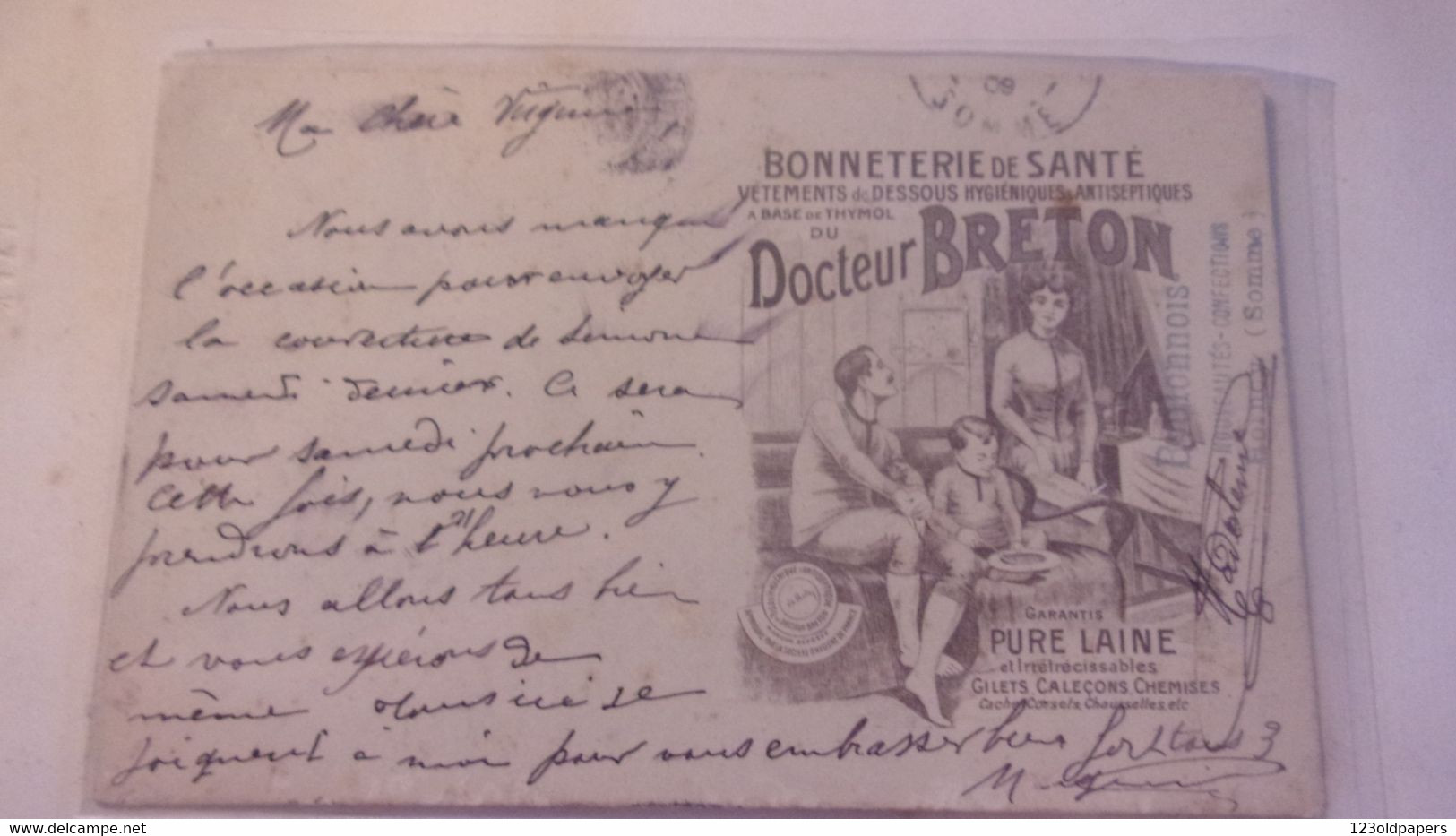 02 CARTE PUBLICITAIRE DOCTEUR BRETON HIRSON 6 RUE PASTEUR BONNETERIE DE SANTE - Hirson