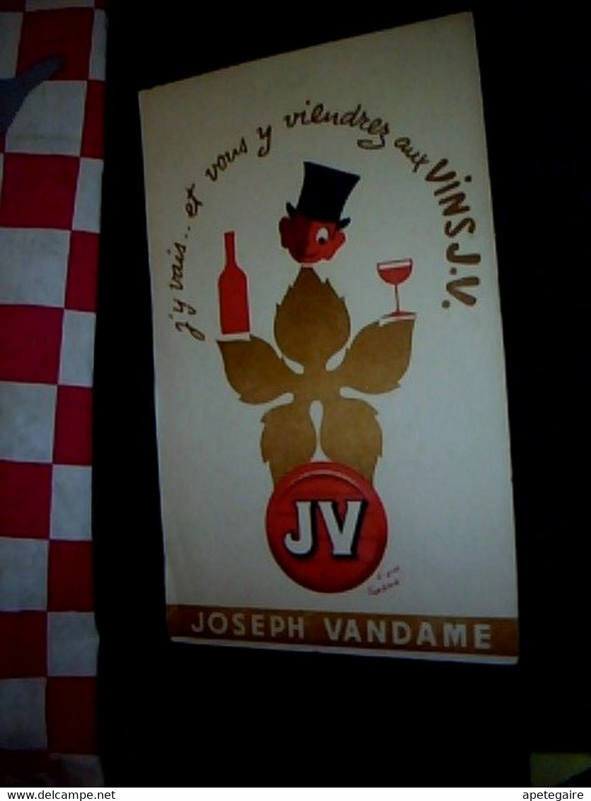 Vieux Papiers.  Buvard Vin Joseph Vandame - V