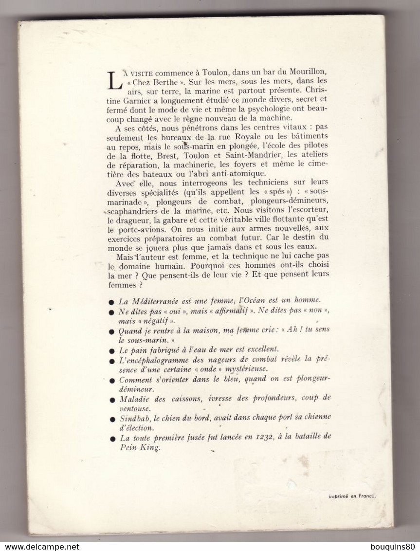 PASSERELLE ECOUTE La Marine D'aujourd'hui De CHRISTINE GARNIER 1963 - Français