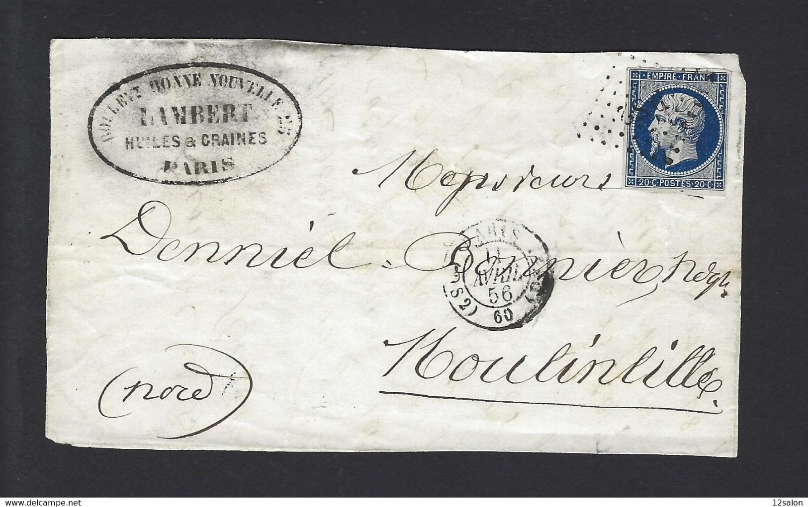 LETTRE 1861 N°14 De PARIS Devant Lettre - 1849-1876: Période Classique