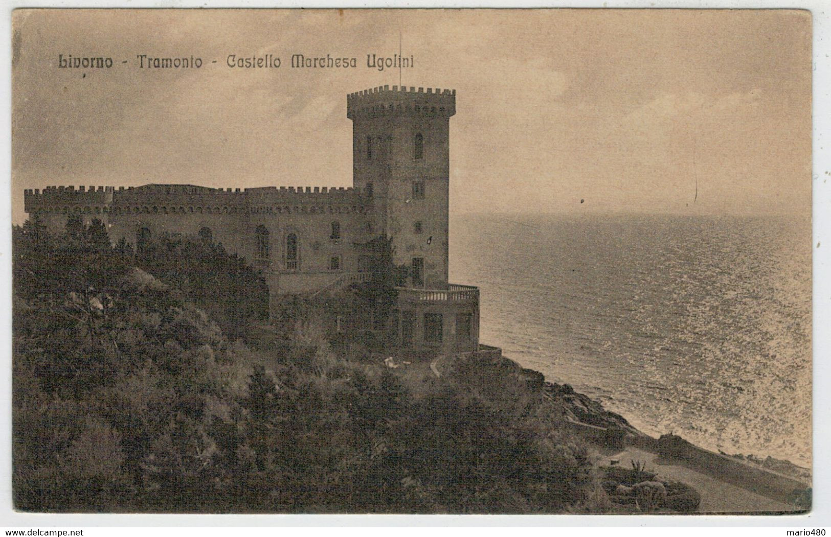 C.P.  PICCOLA      LIVORNO    TRAMONTO   CASTELLO   MARCHESA   UGOLINI                    (NUOVA) - Livorno