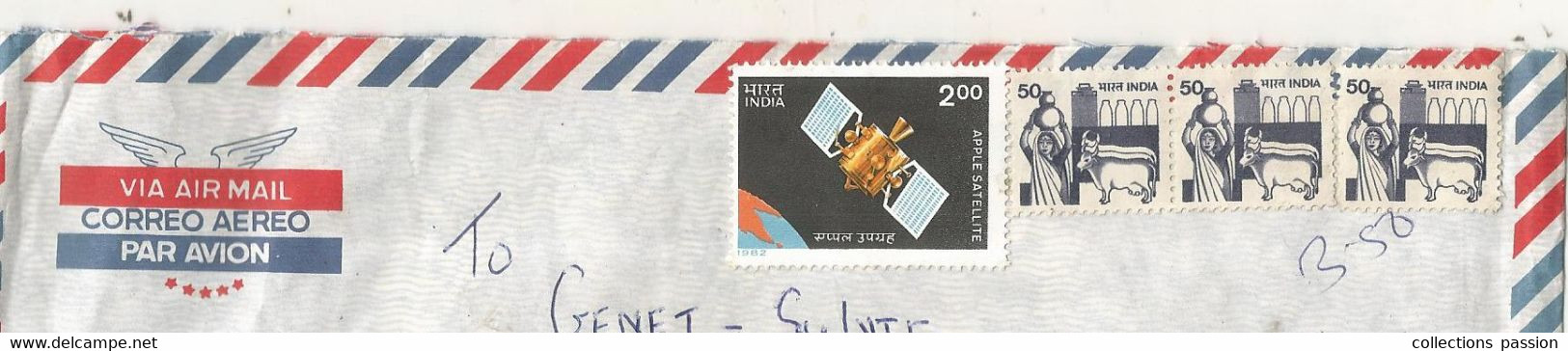 Lettre , INDE , INDIA, 4 Timbres Neufs, 2 Scans , Frais Fr 1.65 E - Cartas & Documentos